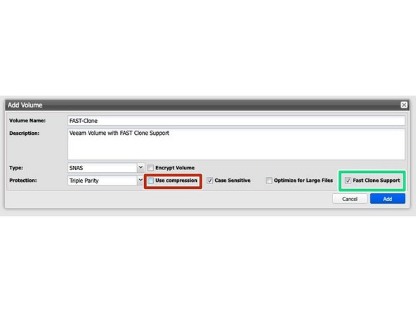 
F&uuml;r Veeam Backups ist keine Komprimierung erforderlich
